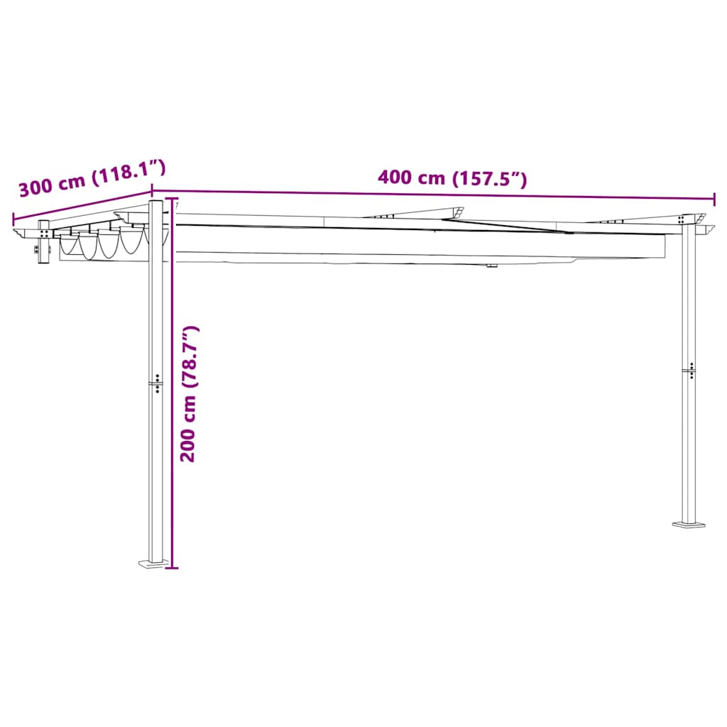 Pavillon Creme 400 x 300 x 200 cm Polyester
