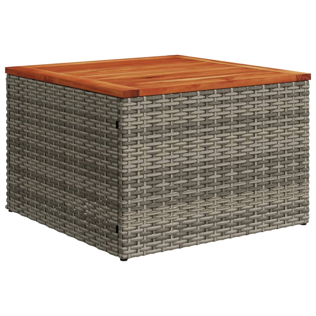 9-teiliges Gartensofa-Set mit Kissen, grau, Polyrattan