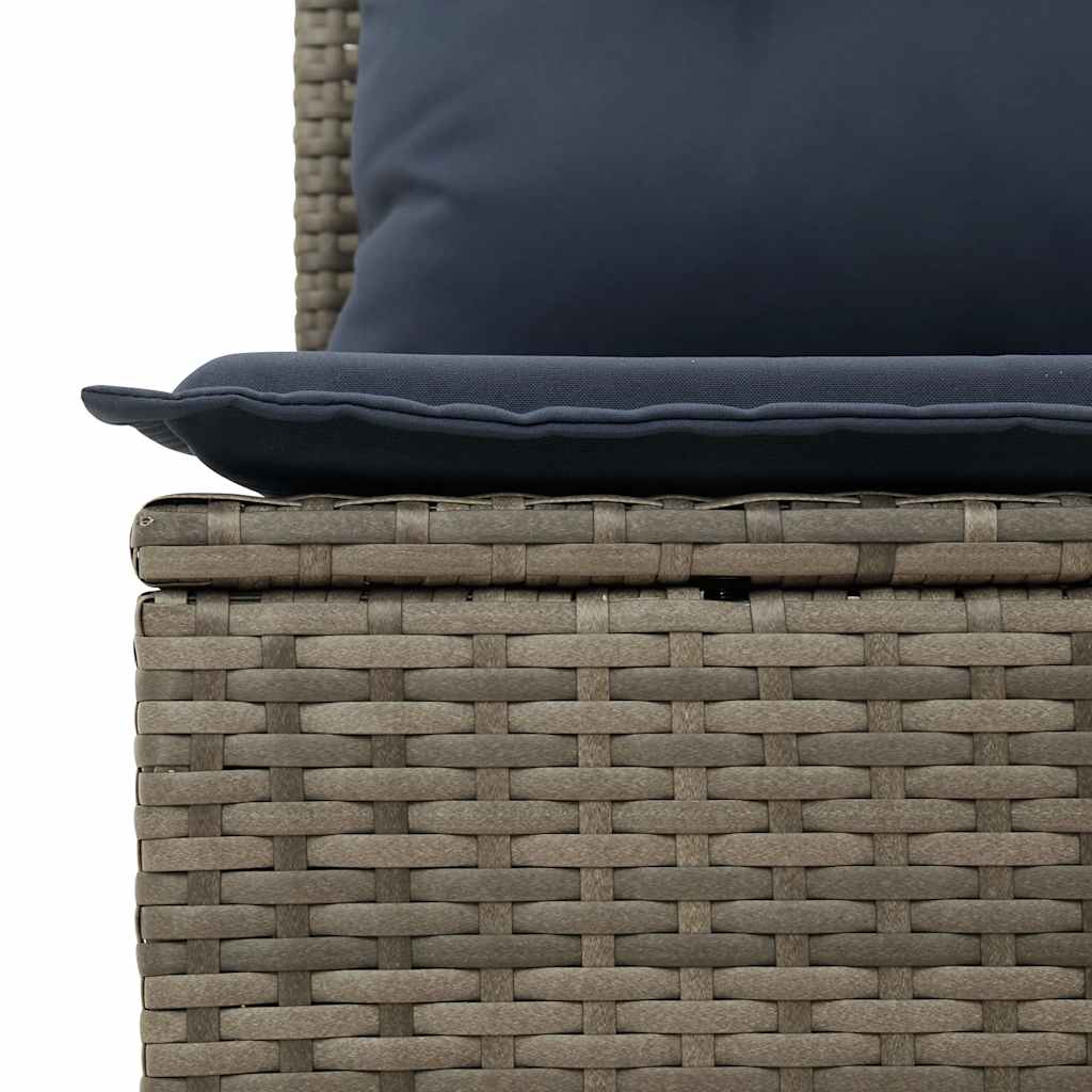 14-teiliges Gartensofa-Set mit Kissen, grau, Polyrattan