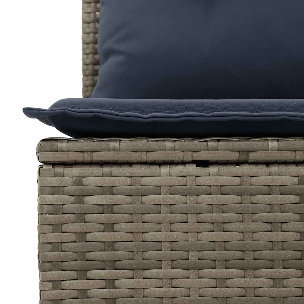 12-teiliges Gartensofa-Set mit Kissen, grau, Polyrattan