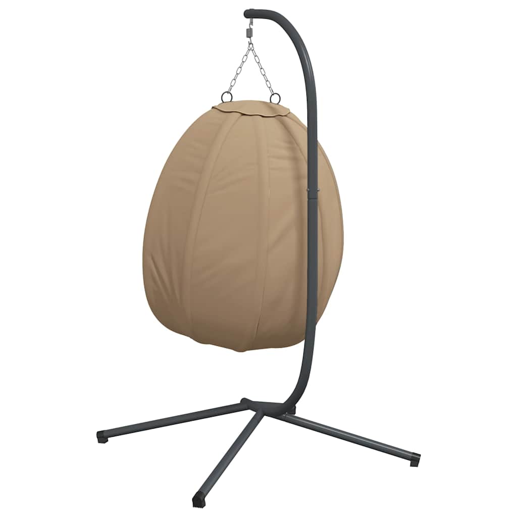Hängesessel Ei-Design mit Ständer Taupe Stoff und Stahl