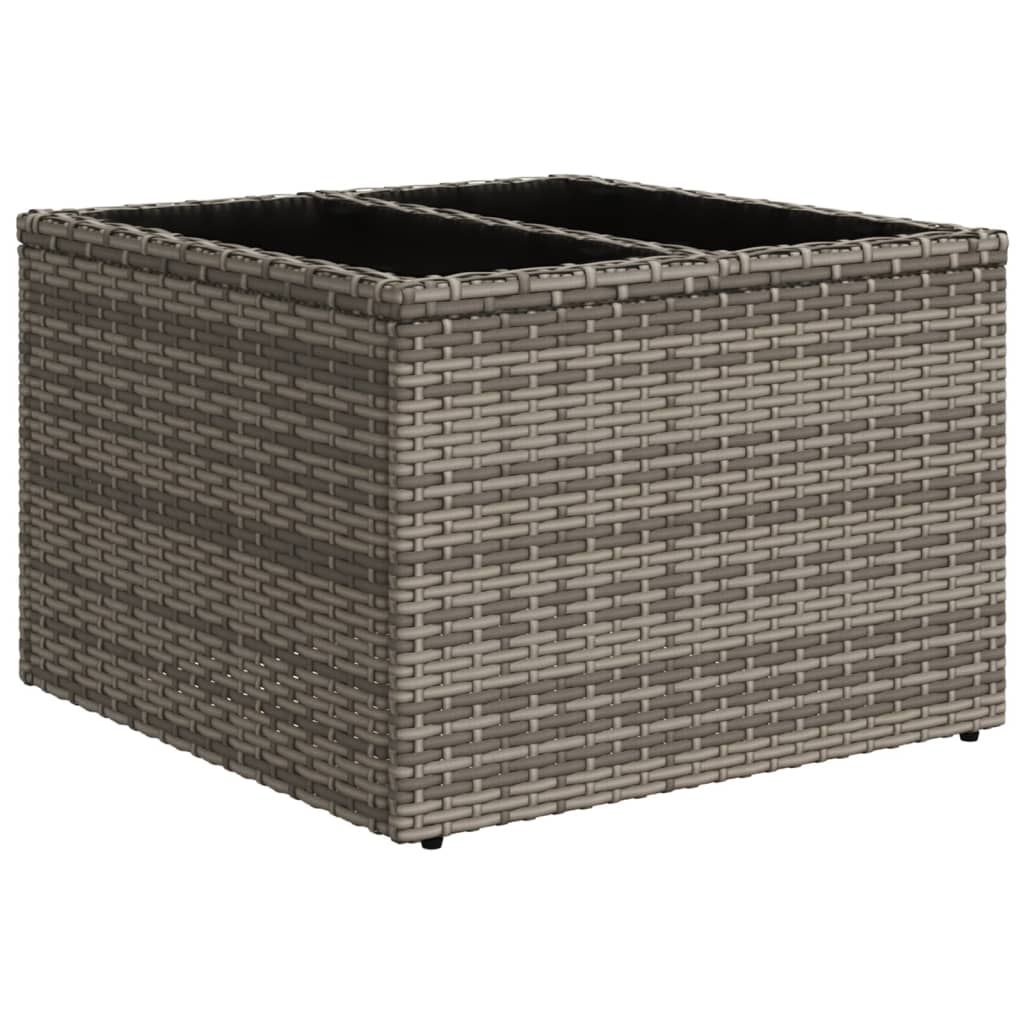 8-teiliges Gartensofa-Set mit Kissen, grau, Polyrattan