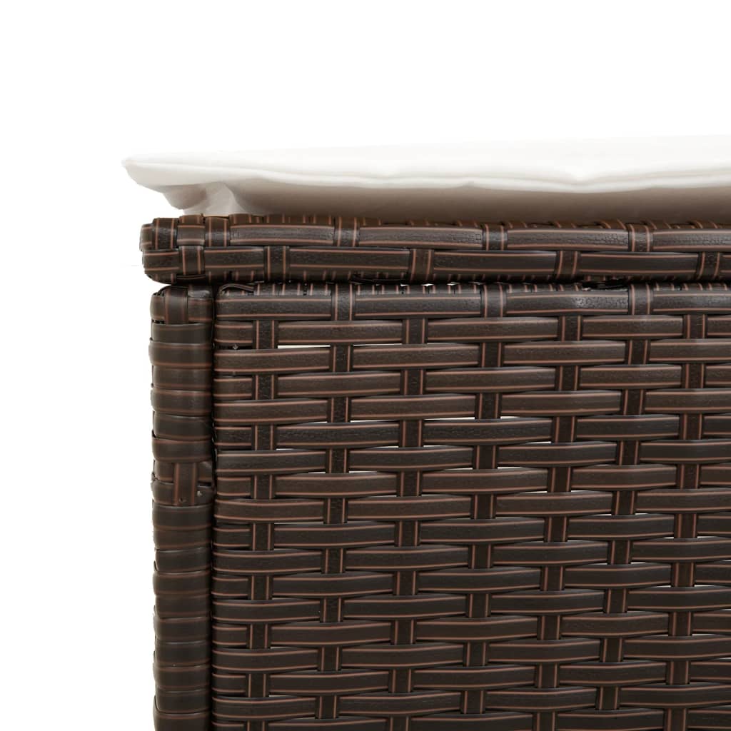 Sonnenliegen mit Auflagen 2 Stk. Braun Poly Rattan
