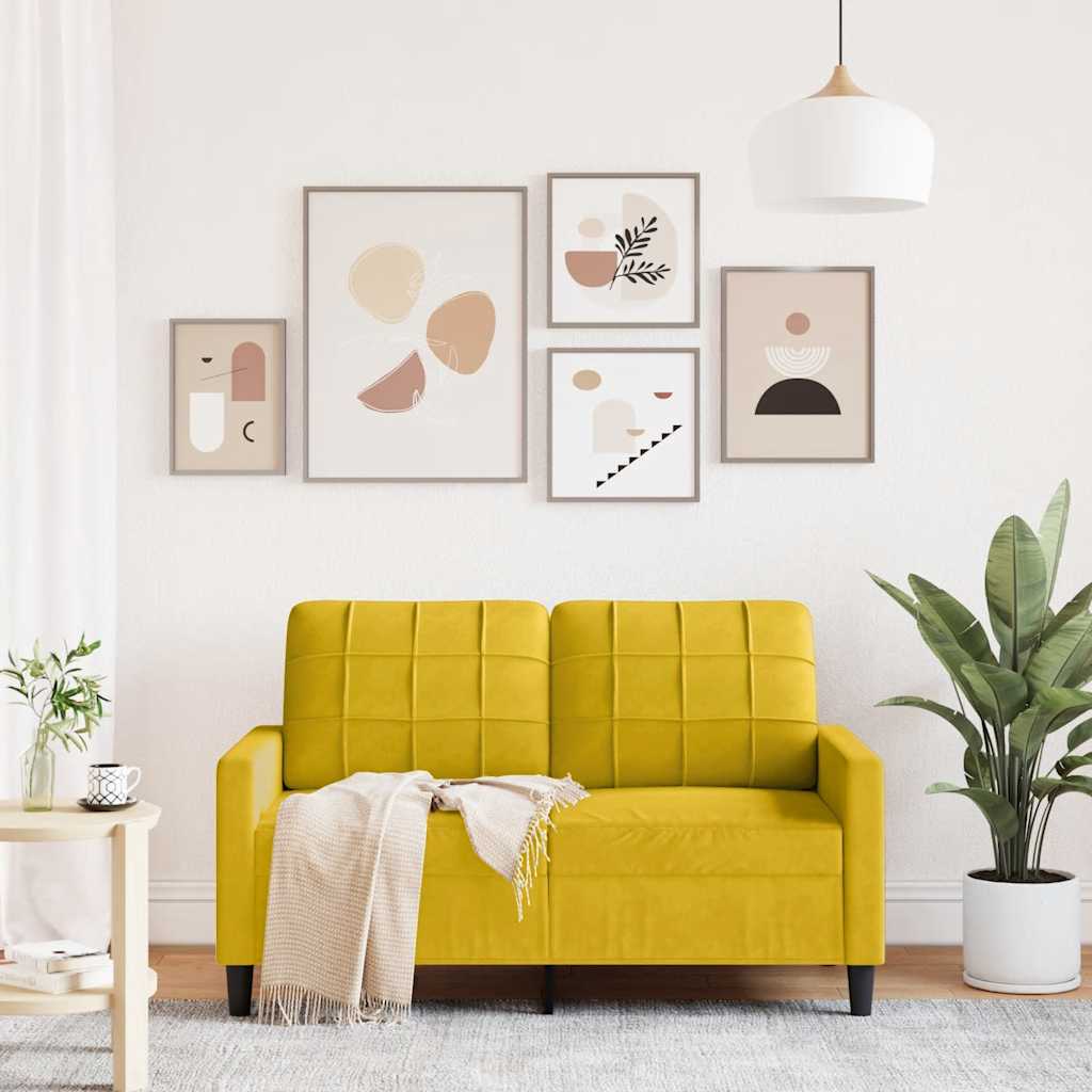 2-Sitzer-Sofa Gelb 120 cm Samt