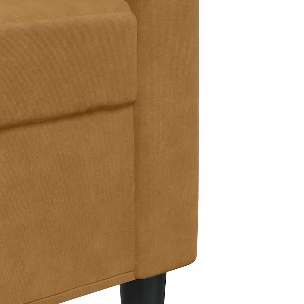 2-Sitzer-Sofa Braun 140 cm Samt