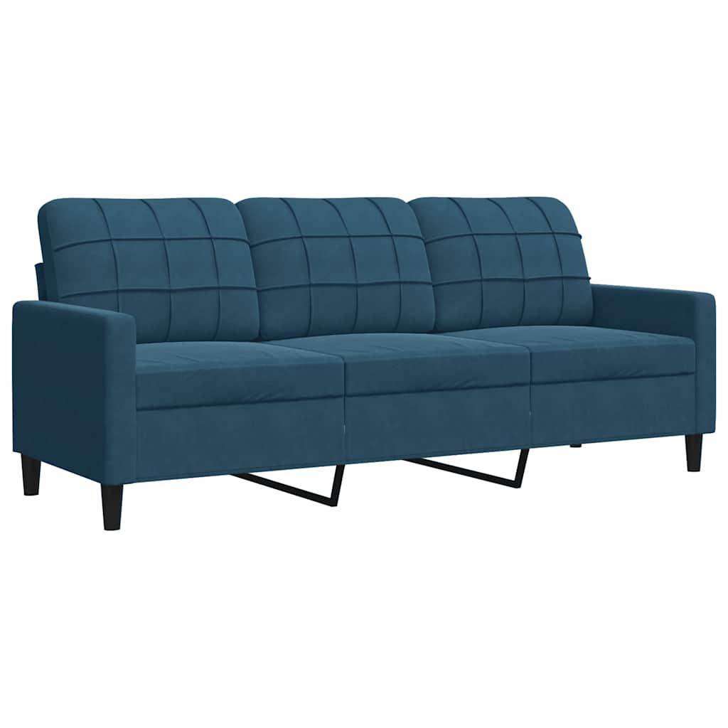 3-Sitzer-Sofa Blau 180 cm Samt