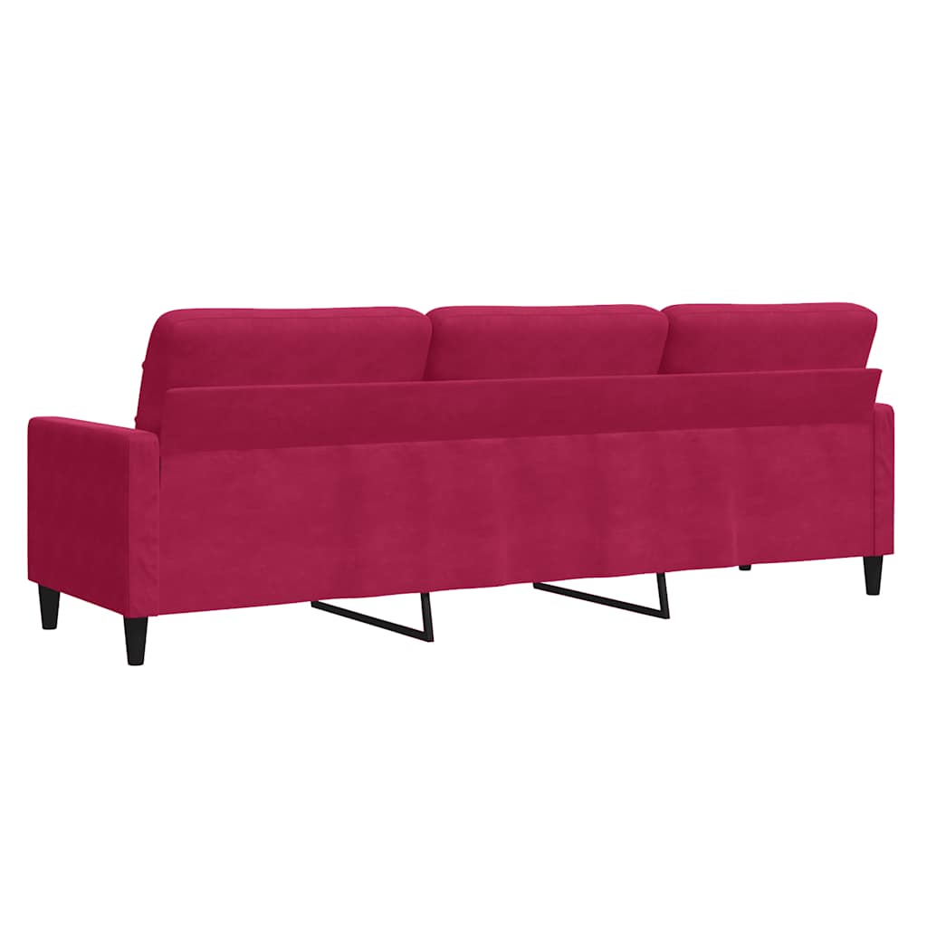 3-Sitzer-Sofa Weinrot 210 cm Samt