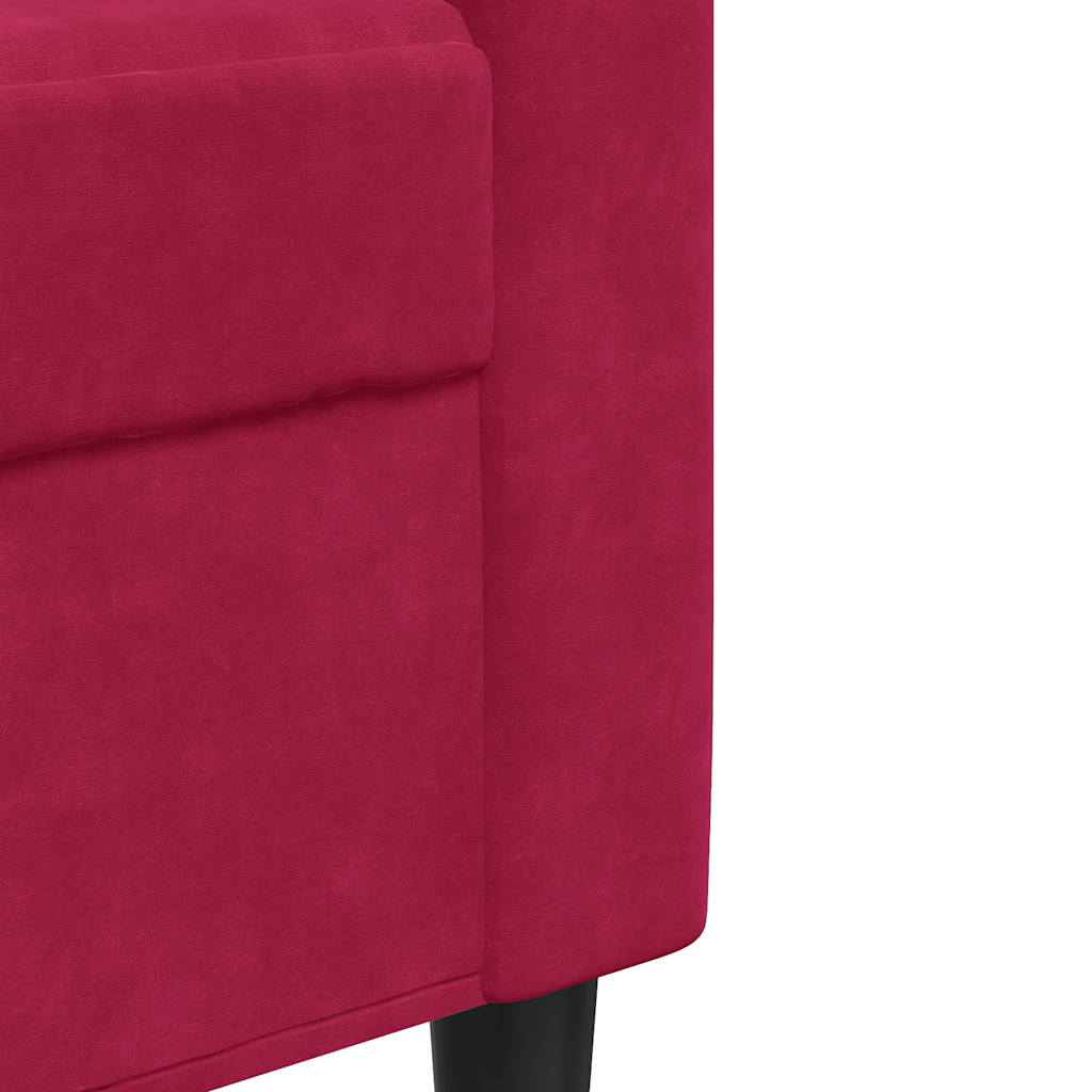 3-Sitzer-Sofa Weinrot 210 cm Samt