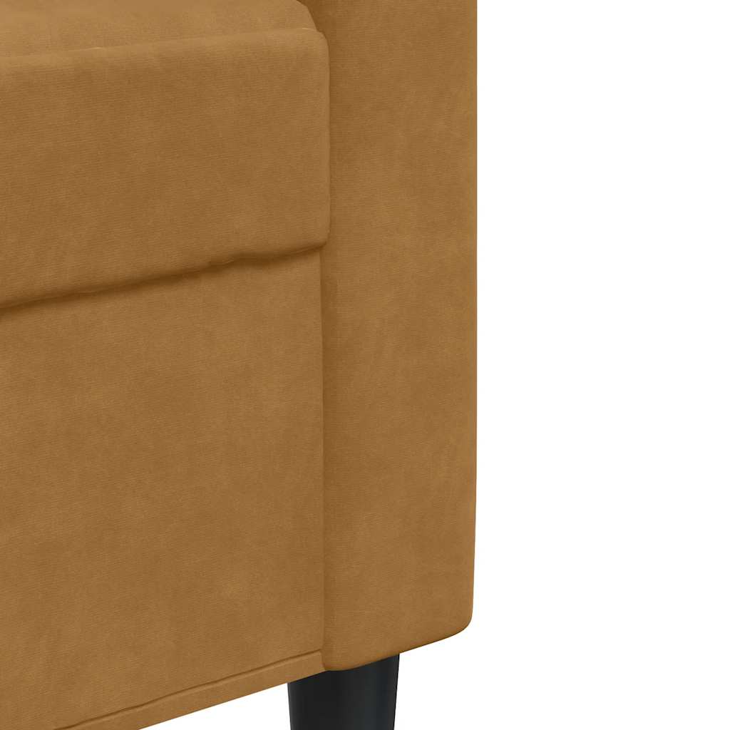 3-Sitzer-Sofa Braun 210 cm Samt