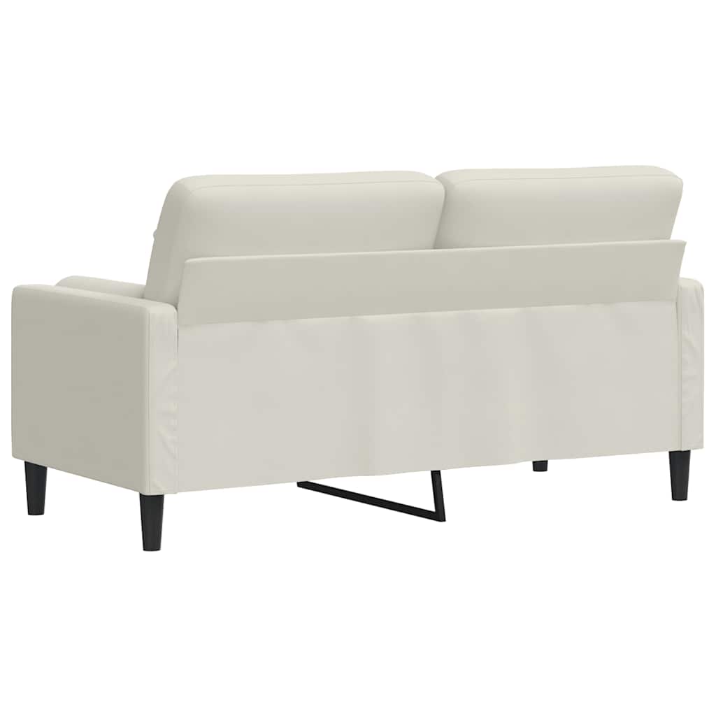 2-Sitzer-Sofa mit Zierkissen Creme 140 cm Samt