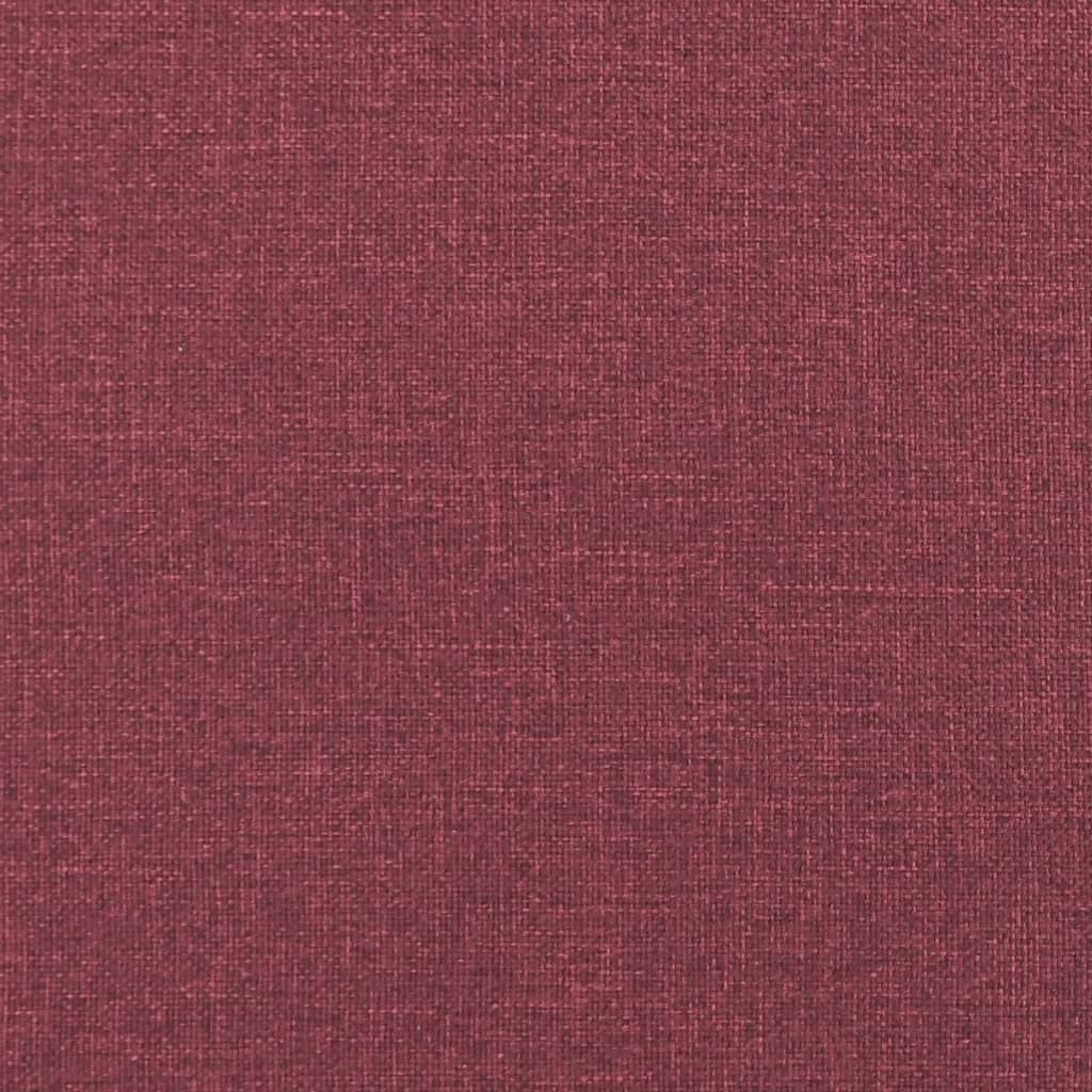 3-Sitzer-Sofa mit Hocker Weinrot 210 cm Stoff
