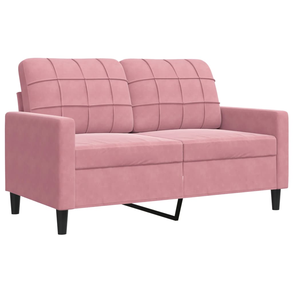 4-tlg. Sofagarnitur mit Kissen Rosa Samt