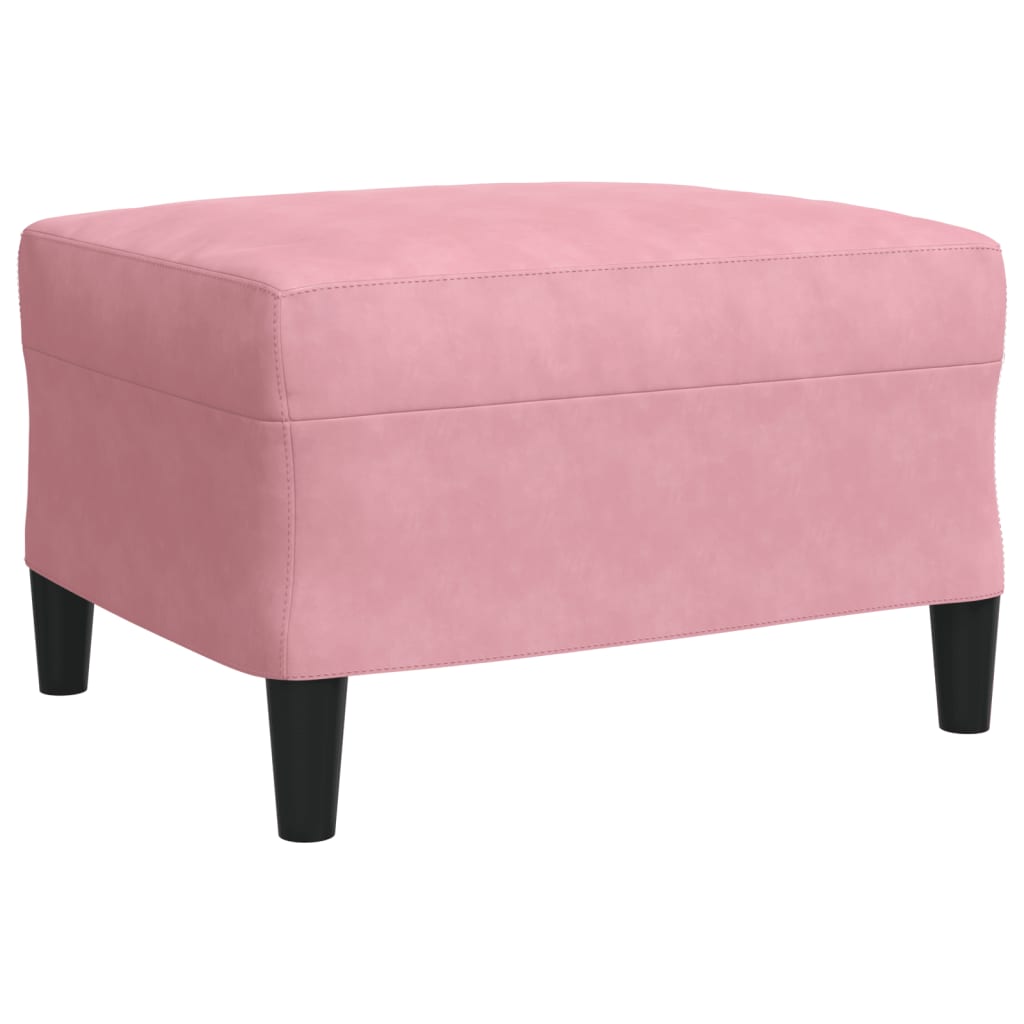 4-tlg. Sofagarnitur mit Kissen Rosa Samt