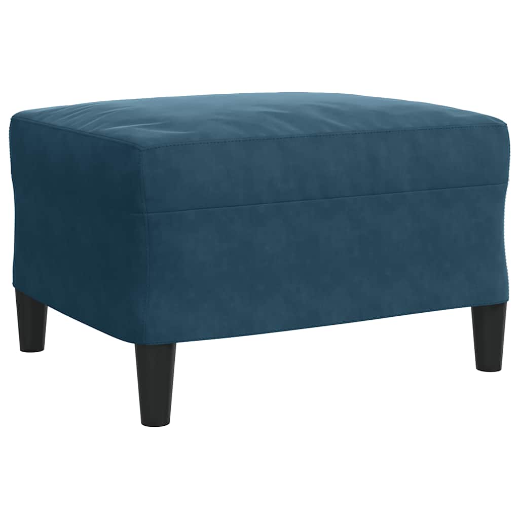 4-tlg. Sofagarnitur mit Kissen Blau Samt