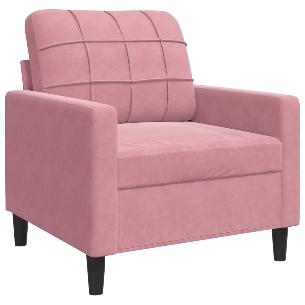 4-tlg. Sofagarnitur mit Kissen Rosa Samt