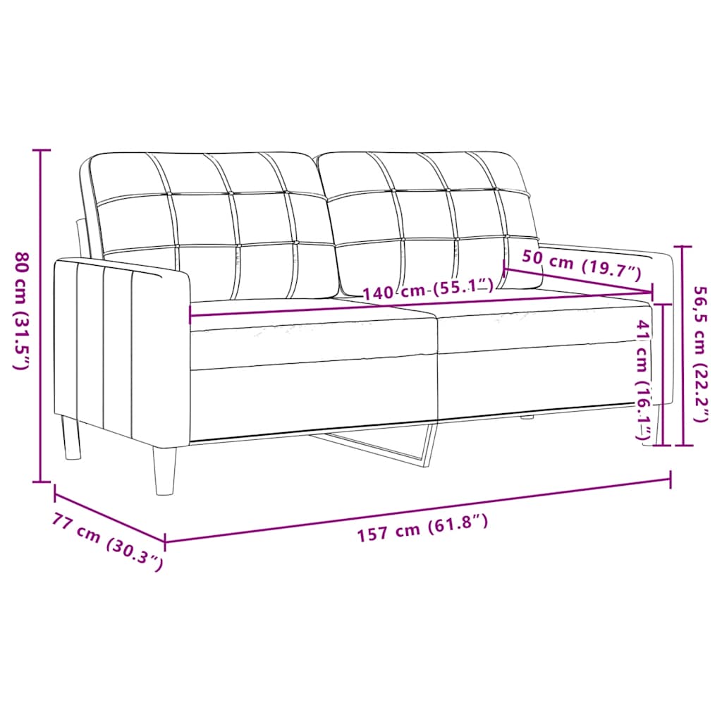 4-tlg. Sofagarnitur mit Kissen Creme Samt