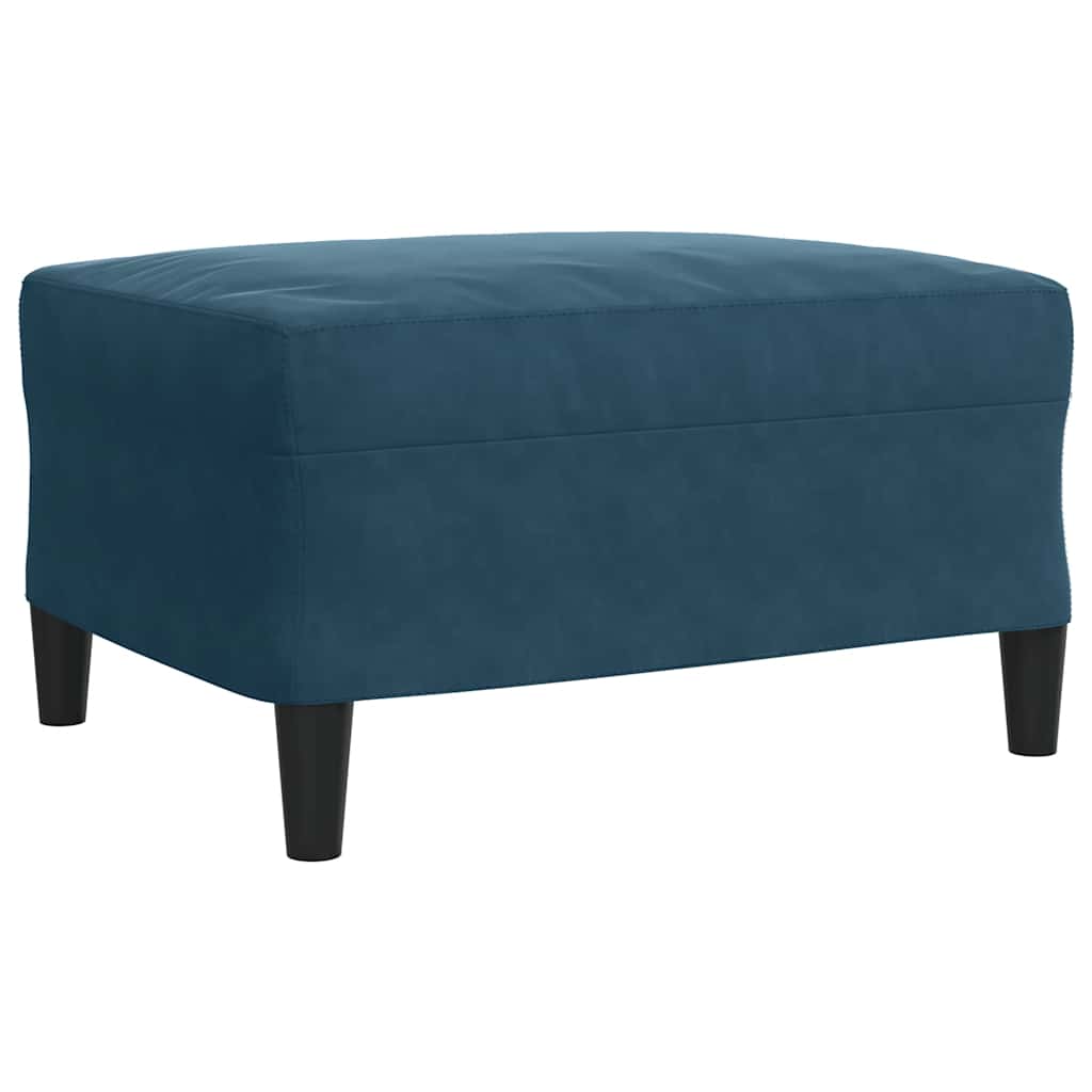 4-tlg. Sofagarnitur mit Kissen Blau Samt
