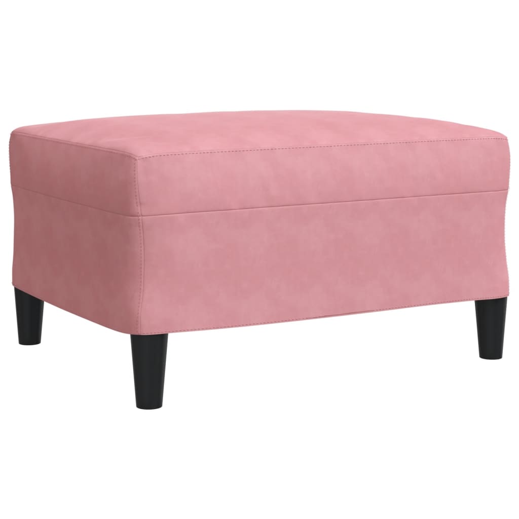 4-tlg. Sofagarnitur mit Kissen und Nackenrollen Rosa Samt
