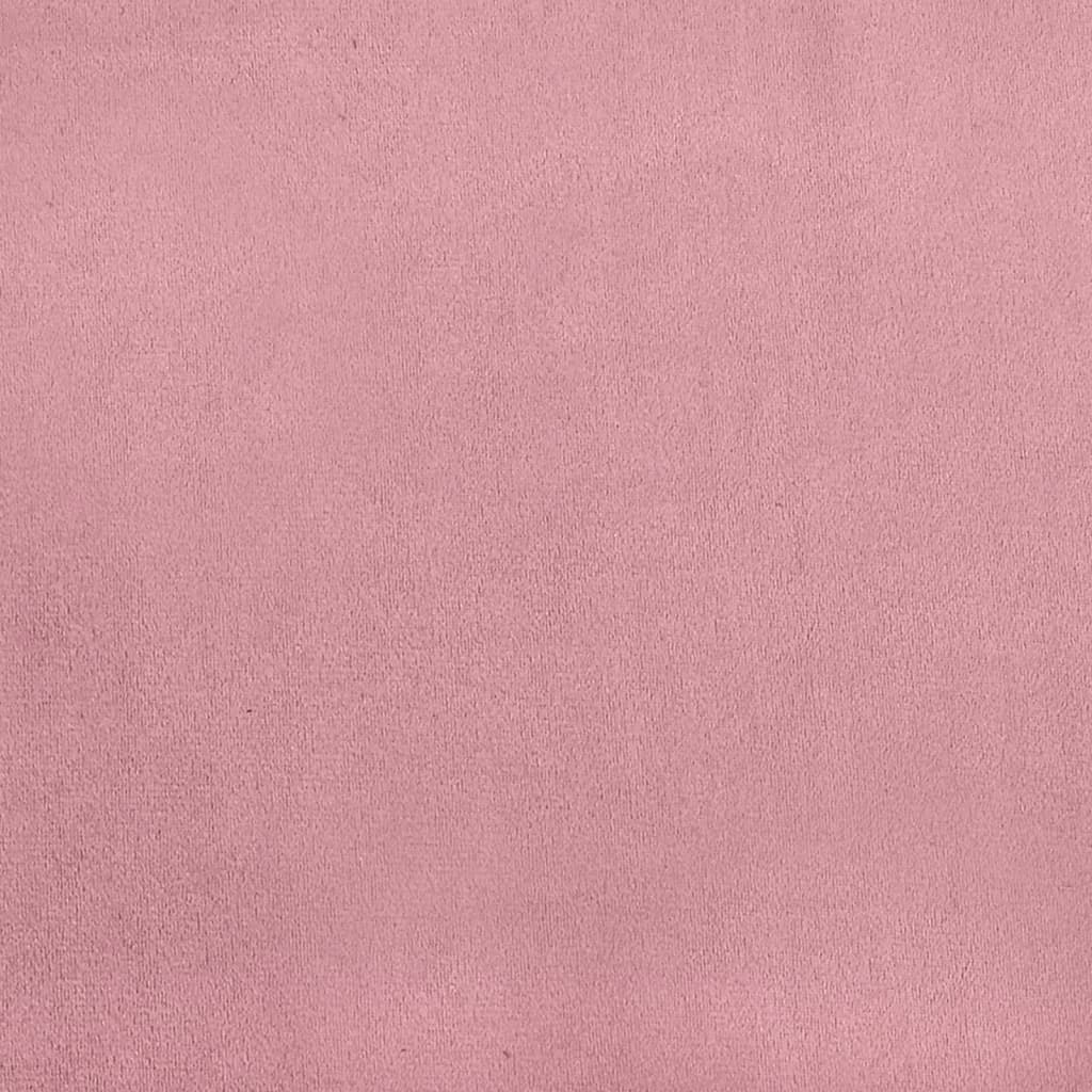 4-tlg. Sofagarnitur mit Kissen und Nackenrollen Rosa Samt