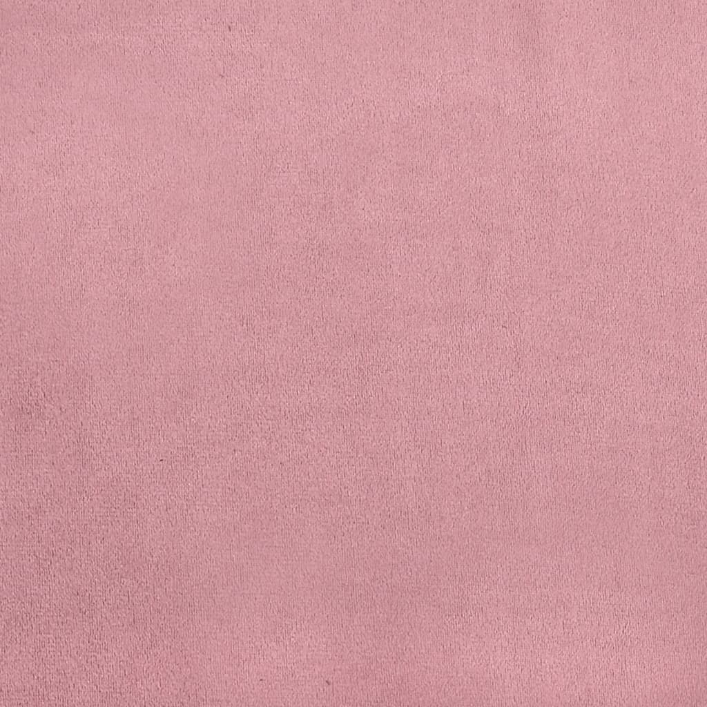 3-tlg. Sofagarnitur mit Kissen und Nackenrollen Rosa Samt