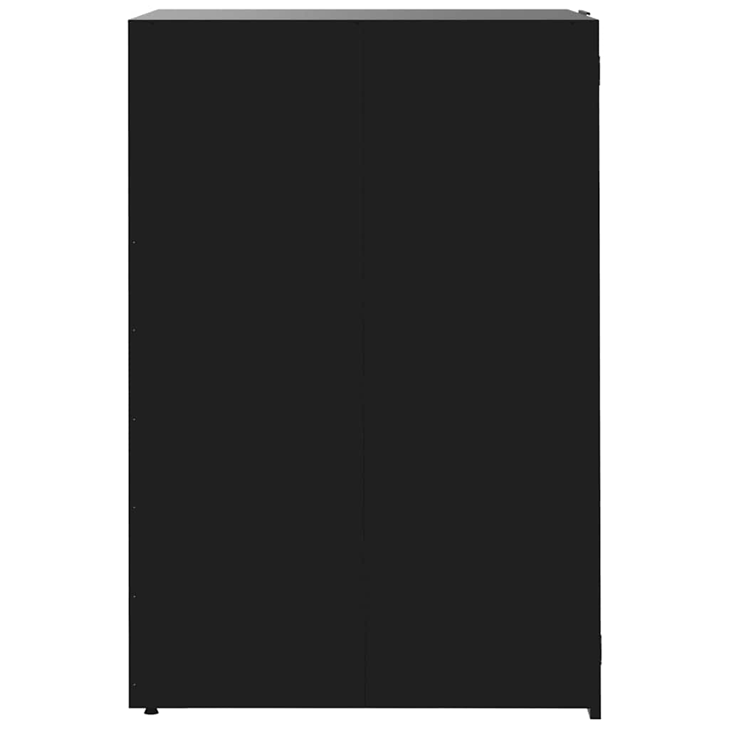 Mülltonnenbox für 4 Tonnen Schwarz 276x79x117 cm Stahl