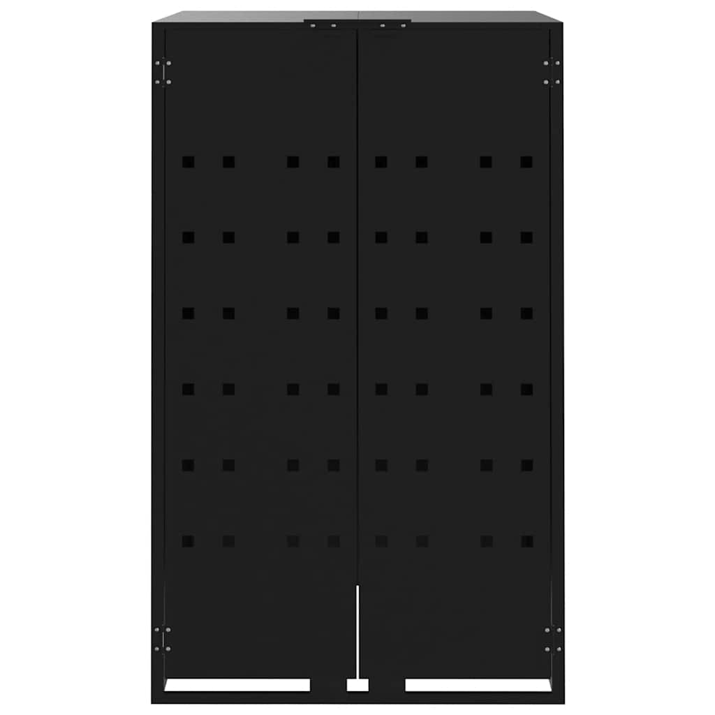 Mülltonnenbox für 6 Tonnen Schwarz 414x79x117 cm Stahl
