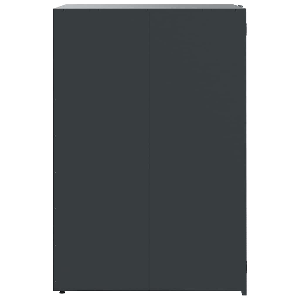 Mülltonnenbox für 2 Tonnen Anthrazit 138x79x117 cm Stahl