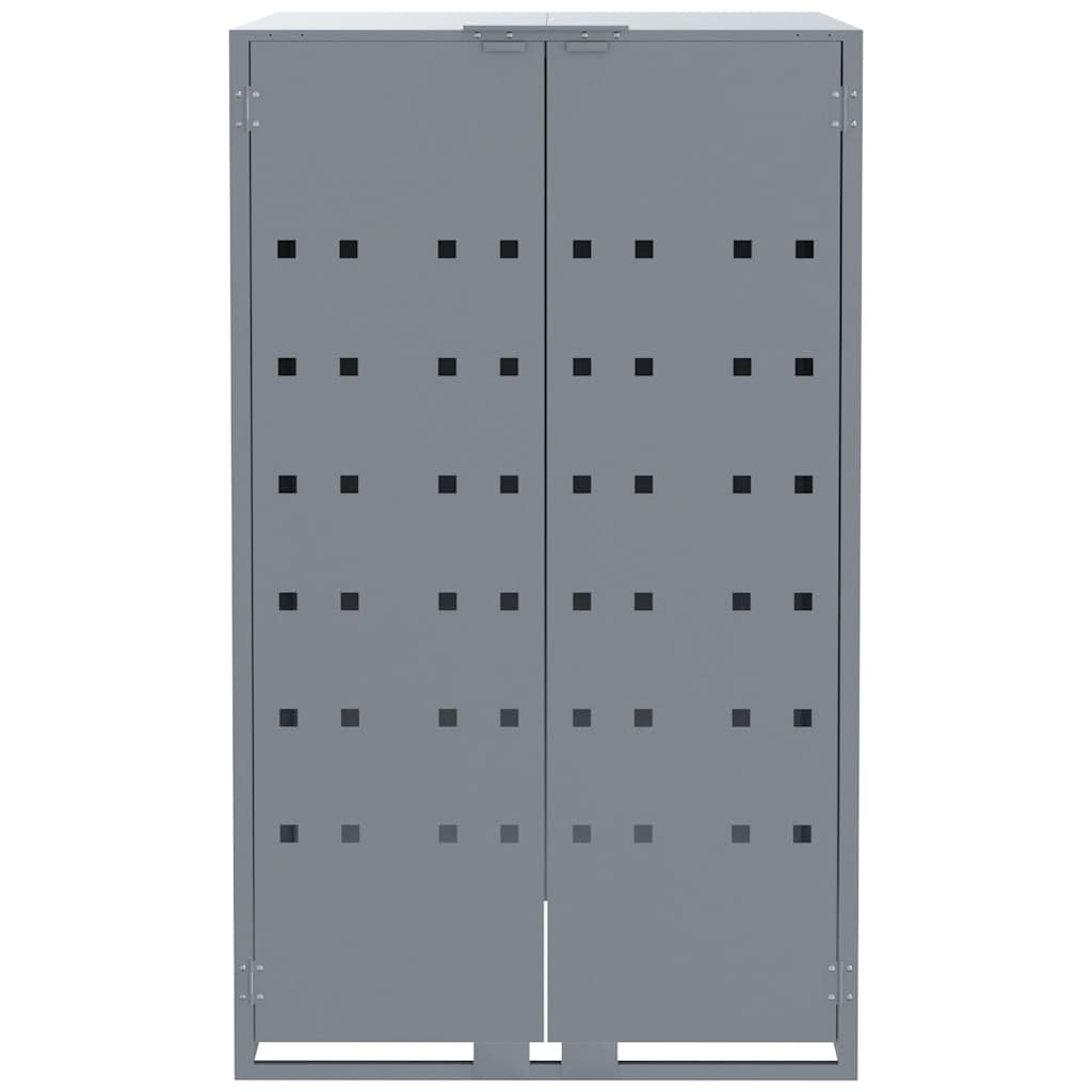 Mülltonnenbox für 6 Tonnen Grau 414x79x117 cm Stahl