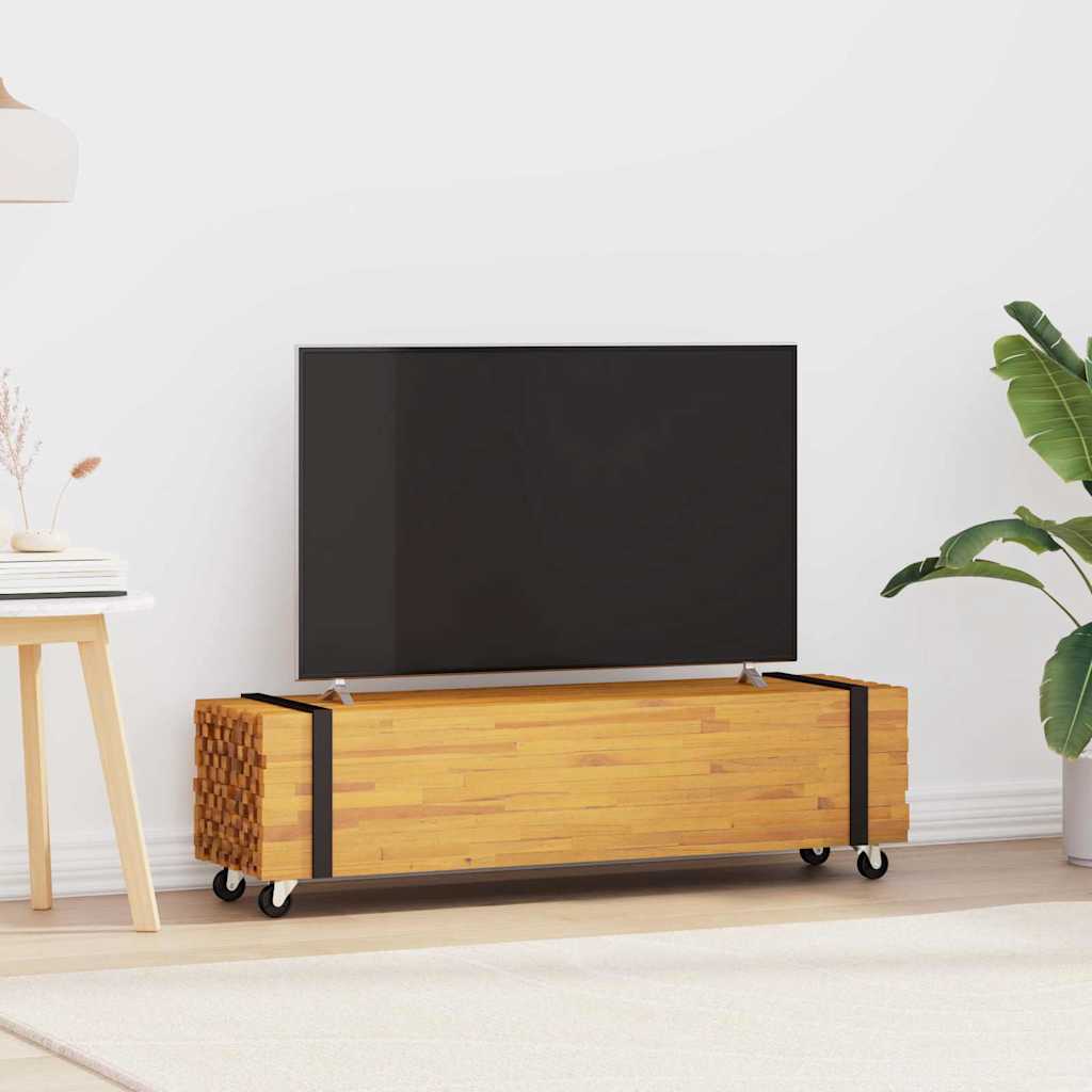 TV-Ständer Braun 110 x 30 x 30 cm Massivholz Teak
