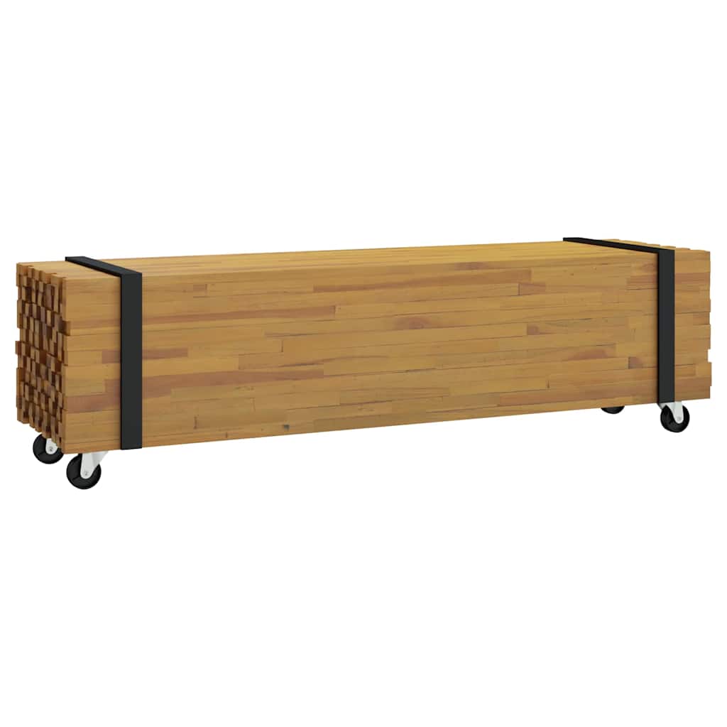 TV-Ständer Braun 110 x 30 x 30 cm Massivholz Teak