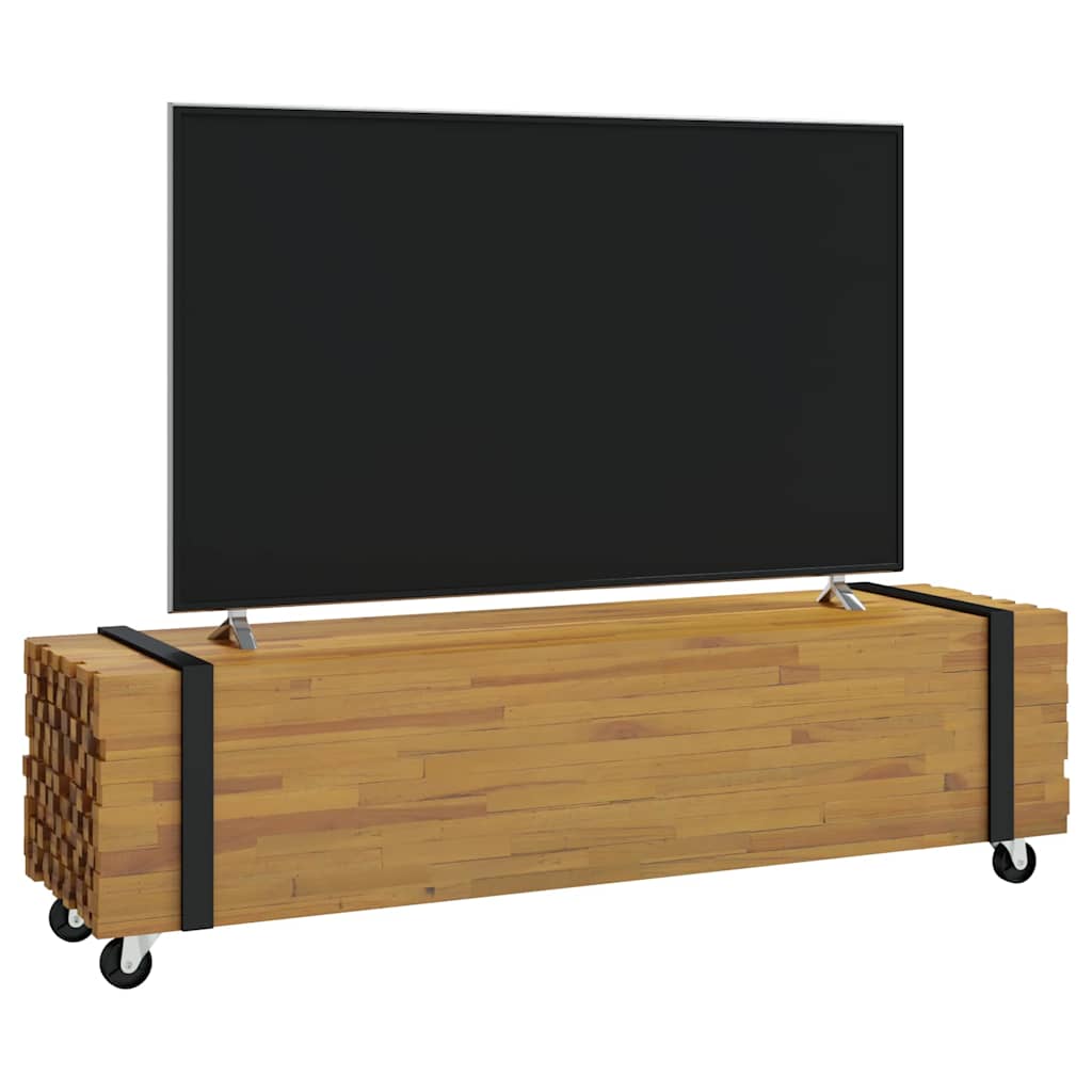 TV-Ständer Braun 110 x 30 x 30 cm Massivholz Teak