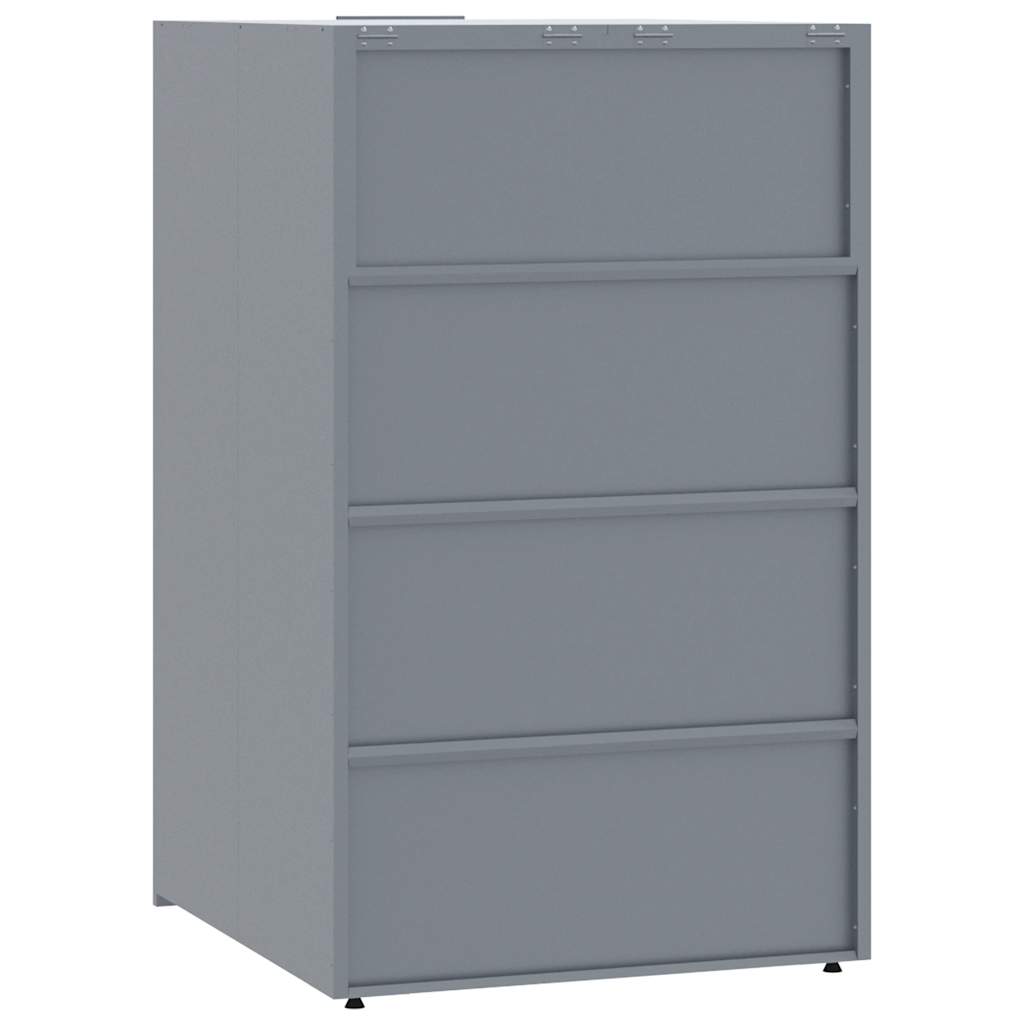 Mülltonnenbox für 1 Tonne Grau 69x79x117 cm Stahl