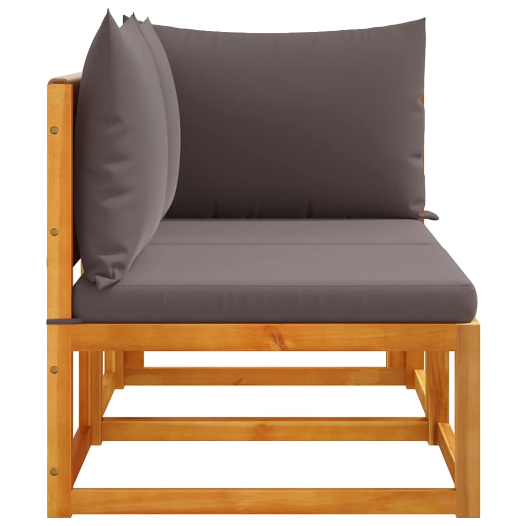 Gartensofa mit Kissen 2-Sitzer Holz Akazie & Seil