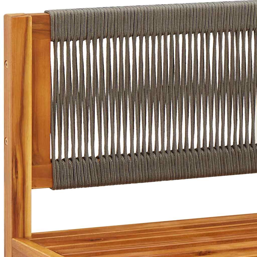 Gartensofa mit Kissen 2-Sitzer Holz Akazie & Seil