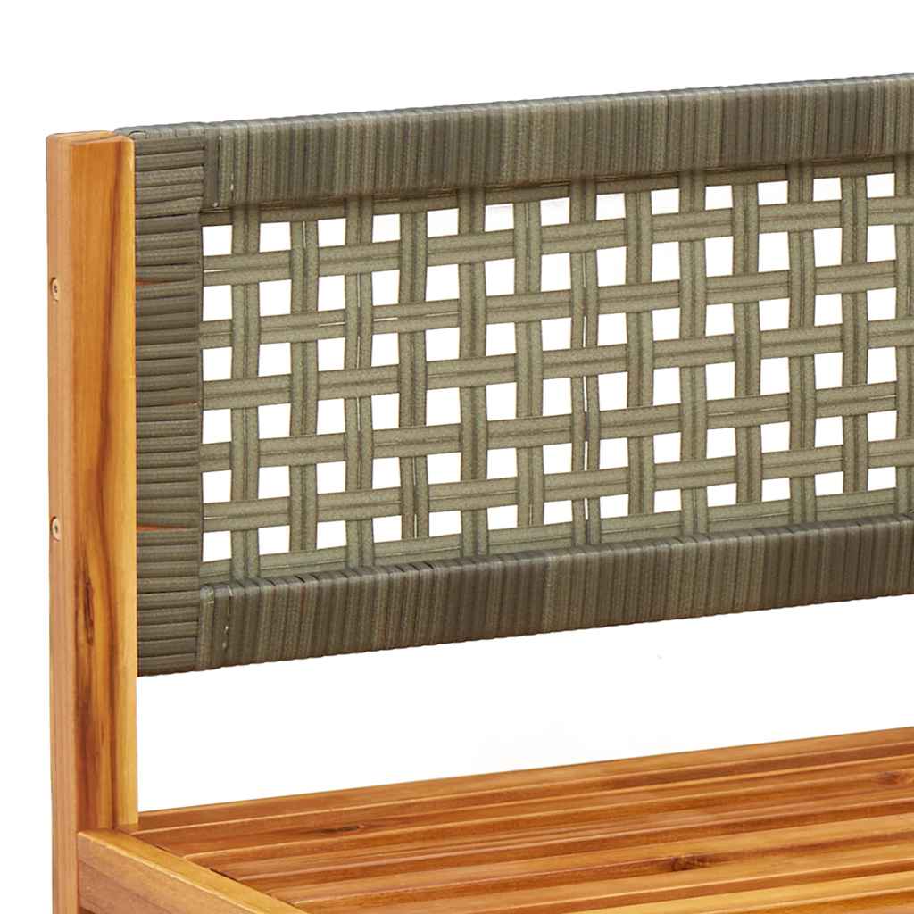 3-tlg. Gartensofa-Set mit Kissen Holz Akazie & Rattan