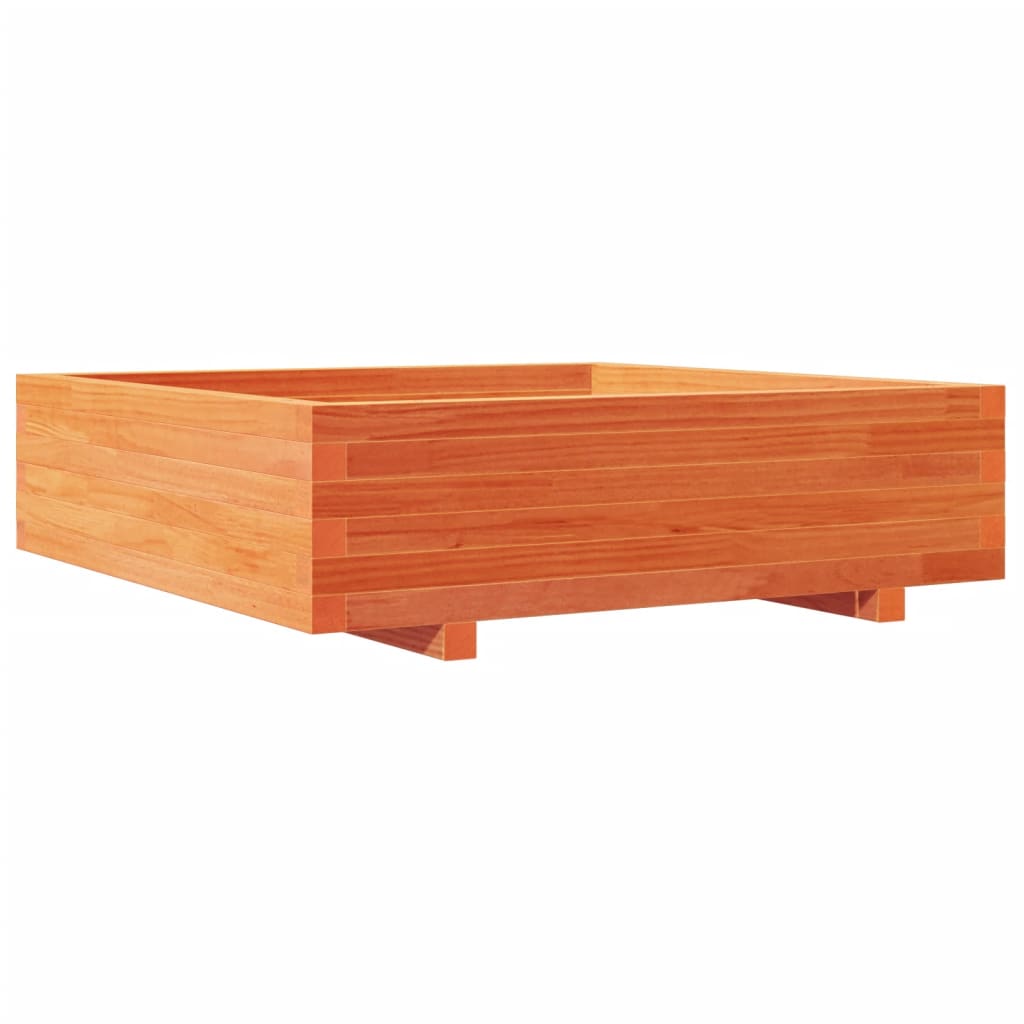 Pflanzkübel Wachsbraun 90x90x26,5 cm Massivholz Kiefer