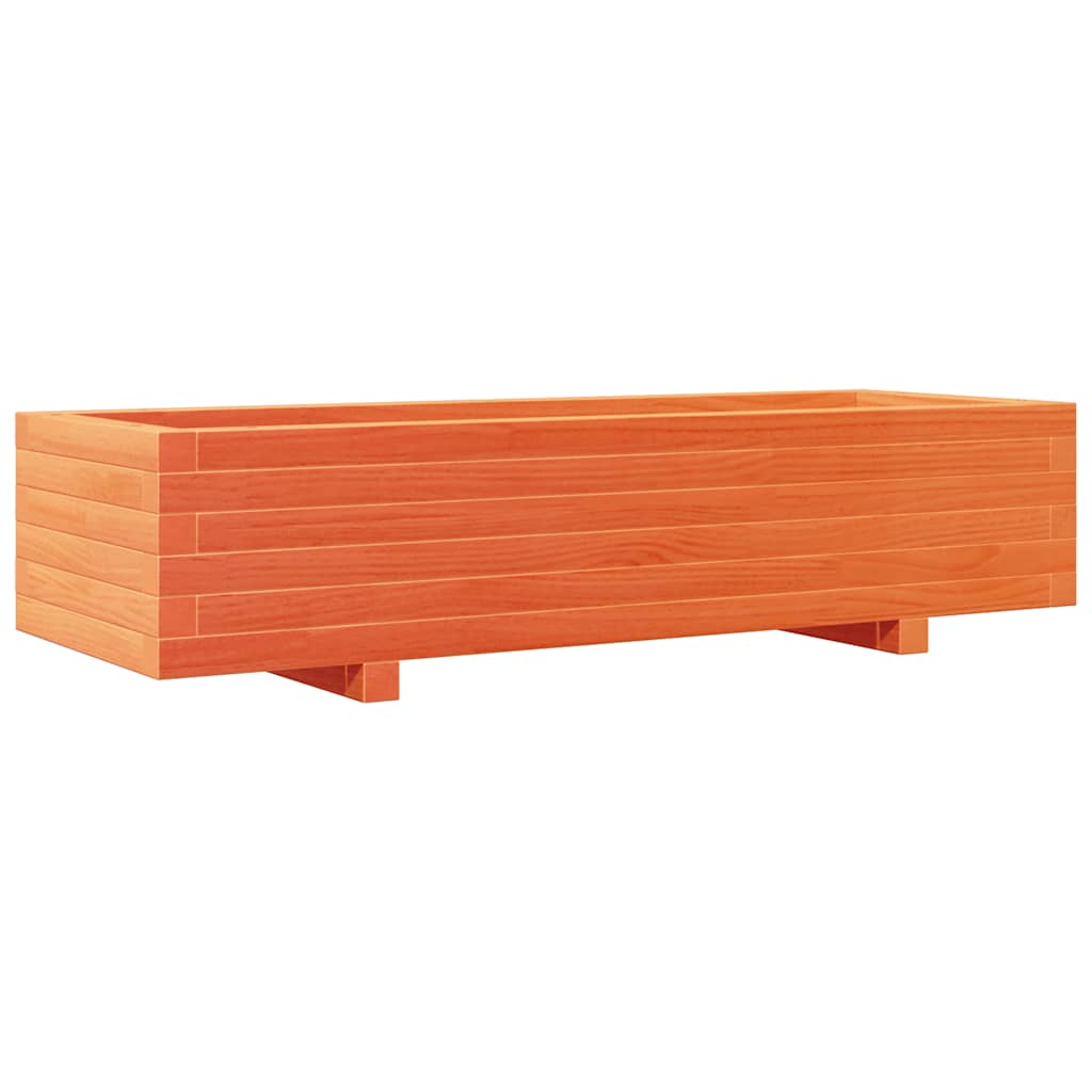 Pflanzkübel Wachsbraun 110x40x26,5 cm Massivholz Kiefer