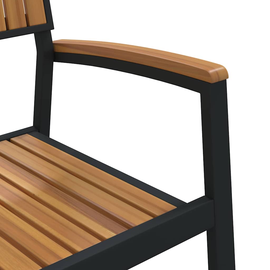 Garten Essgruppe 7 pcs Schwarz Massivholz Akazie