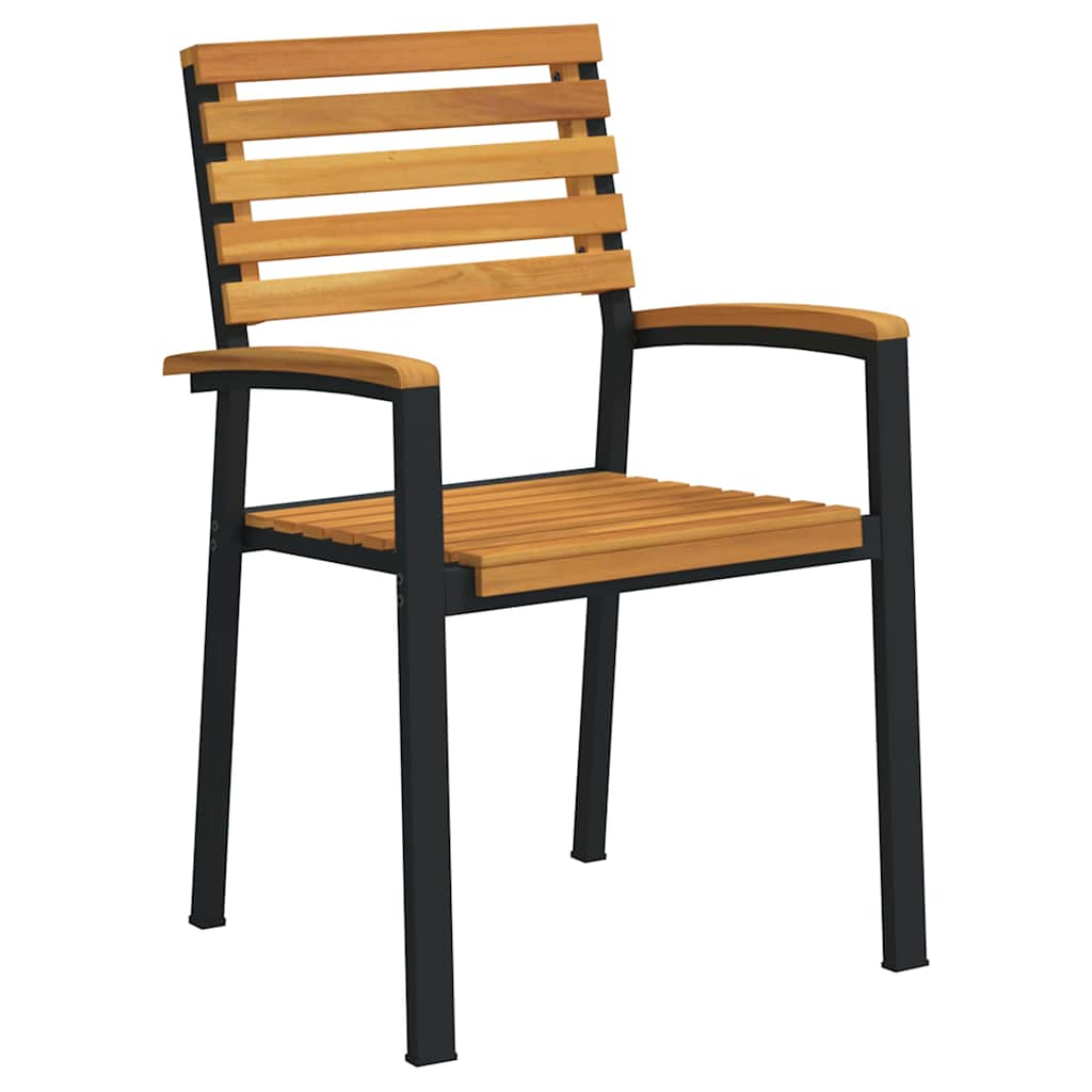 Garten Essgruppe 7 pcs Schwarz Massivholz Akazie