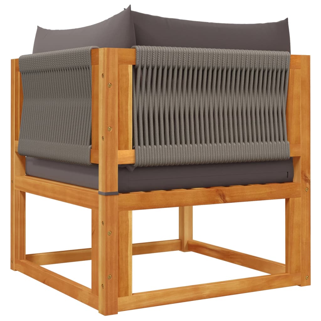 9-tlg. Gartensofa-Set mit Kissen Holz Akazie & Seil