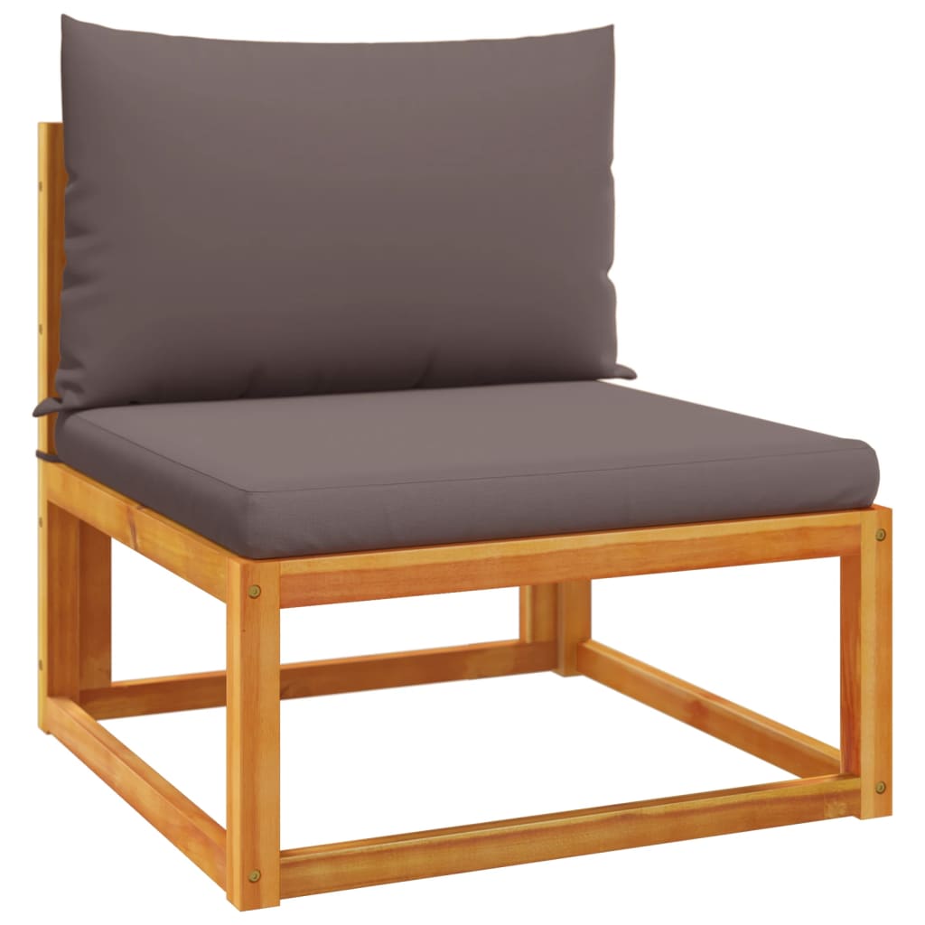 7-tlg. Gartensofa-Set mit Kissen Holz Akazie & Seil