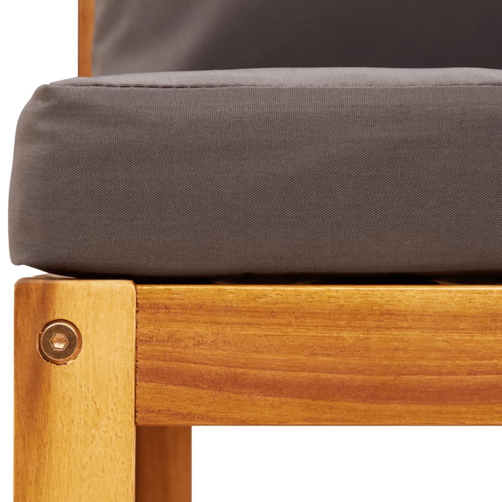 7-tlg. Gartensofa-Set mit Kissen Holz Akazie & Seil