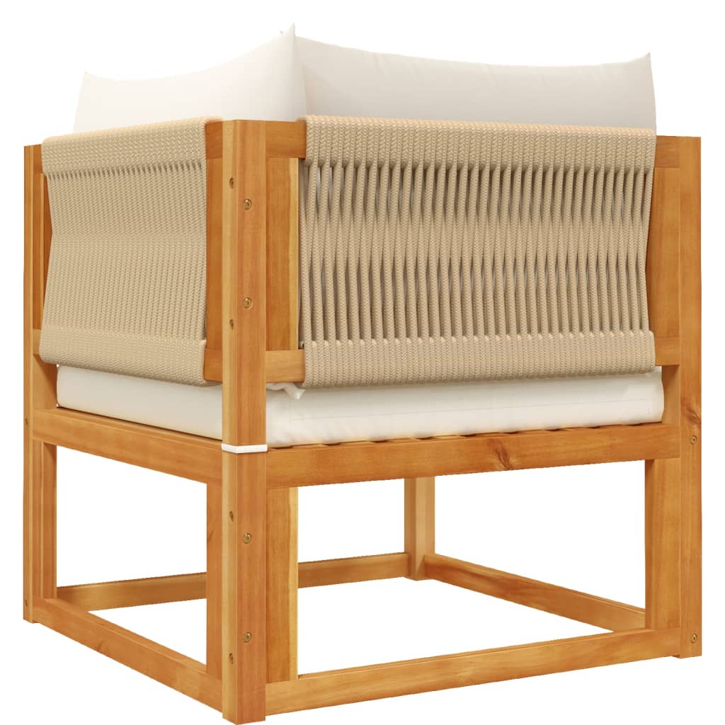 6-tlg. Gartensofa-Set mit Kissen Holz Akazie & Seil