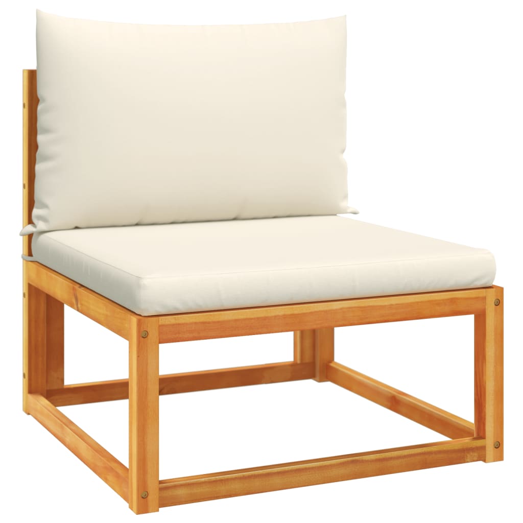 9-tlg. Gartensofa-Set mit Kissen Holz Akazie & Seil
