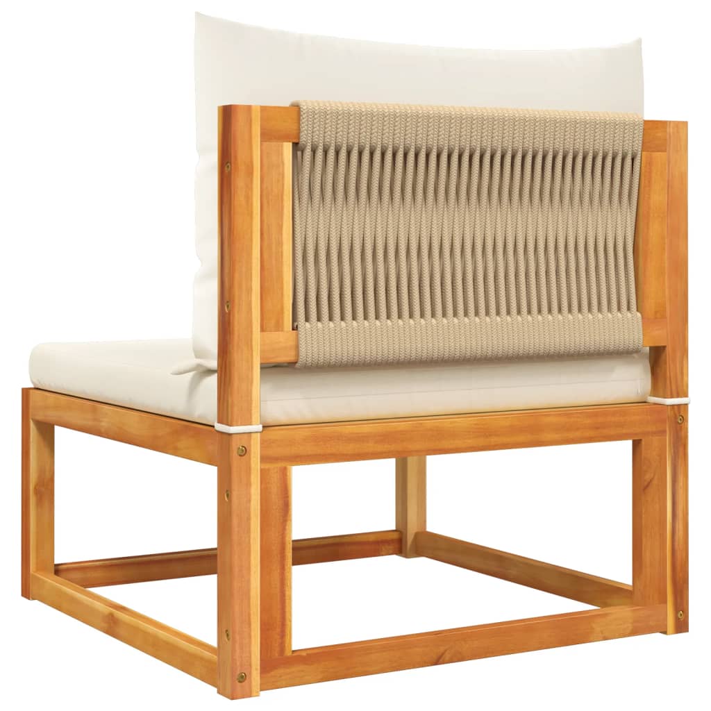 6-tlg. Gartensofa-Set mit Kissen Holz Akazie & Seil