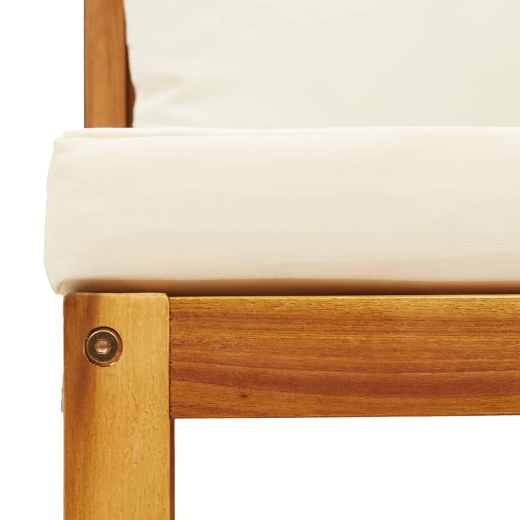 4-tlg. Gartensofa-Set mit Kissen Holz Akazie & Seil