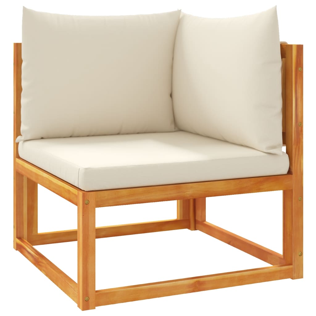 3-tlg. Gartensofa-Set mit Kissen Holz Akazie & Seil
