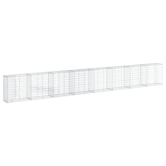 Gabione mit Deckel 800x50x100 cm Verzinktes Eisen