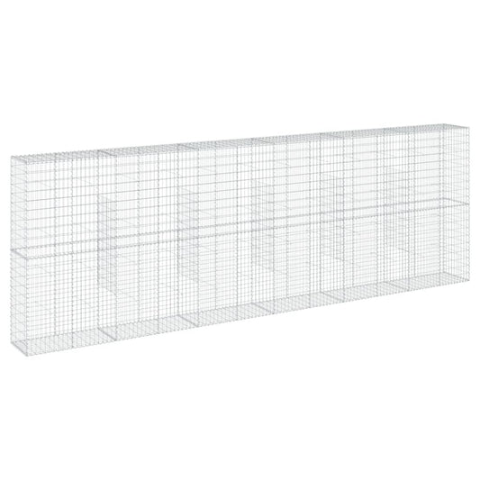 Gabione mit Deckel 600x50x200 cm Verzinktes Eisen
