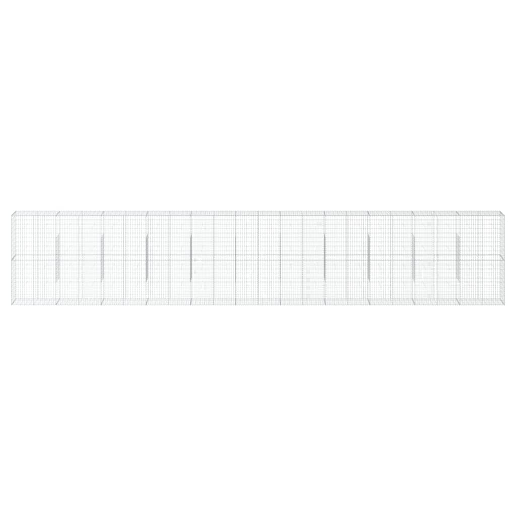 Gabione mit Deckel 1100x50x200 cm Verzinktes Eisen